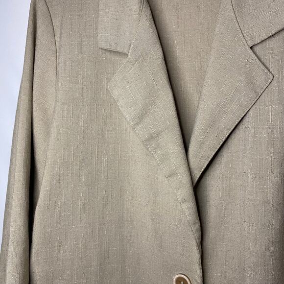 Joanna Petite| Women's vintage beige collared jacket blazer - Picture 6 of 16